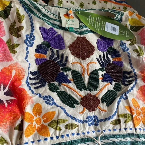 🎄 FARM Rio Salt Island Drawstring Midi Dress - Picture 3 of 11